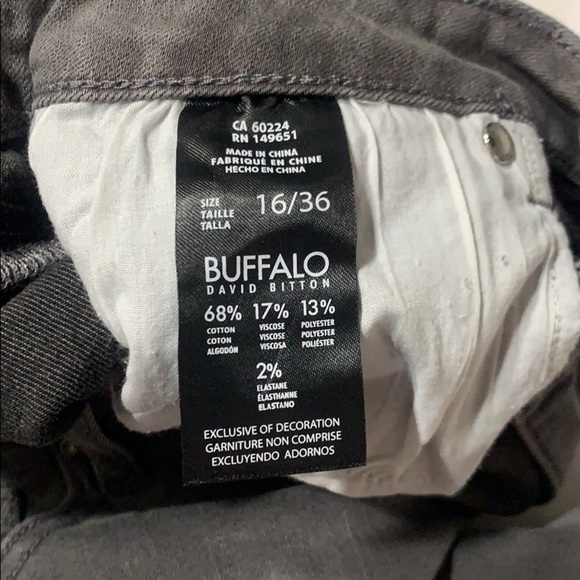 NWT Buffalo David Bitton Gray Skinny Jeans Sz. 16 - Picture 6 of 6